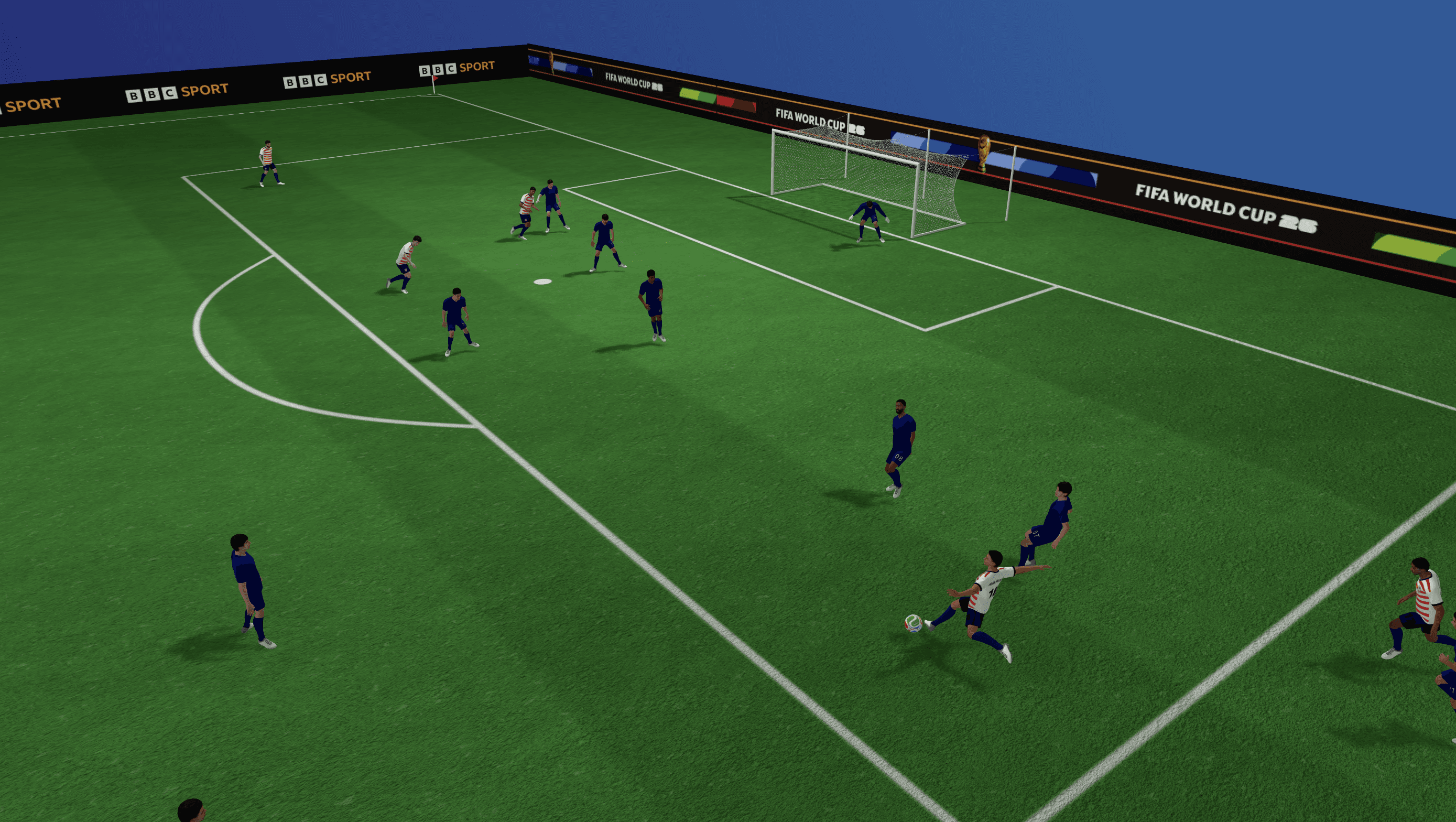 Football scene rendered in the custom sports scene mockup renderer